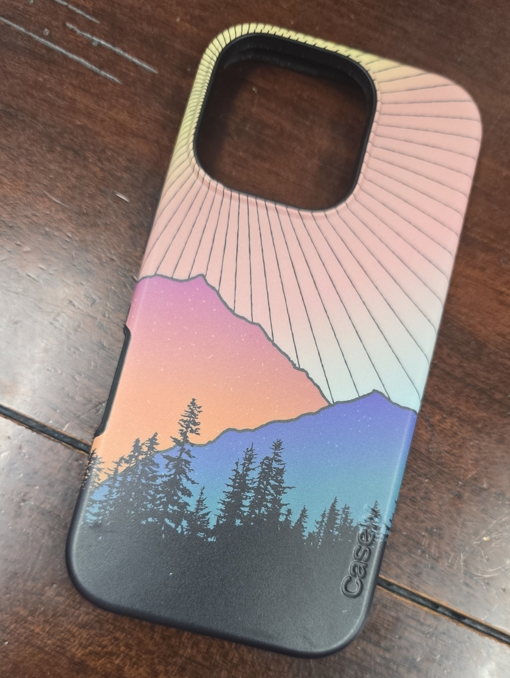 Iphone 16 Pro Casely Pink to Blue Gradient Mountain Phone Case